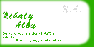 mihaly albu business card